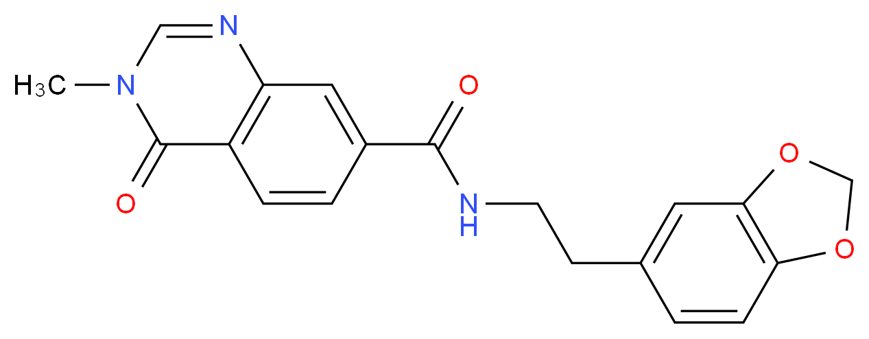 N-[2-(1,3-benzodioxol-5-yl)ethyl]-3-methyl-4-oxo-3,4-dihydroquinazoline-7-carboxamide_分子结构_CAS_)