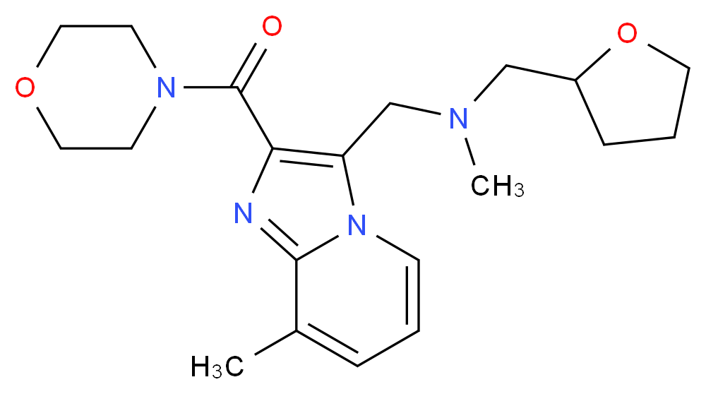N-methyl-1-[8-methyl-2-(morpholin-4-ylcarbonyl)imidazo[1,2-a]pyridin-3-yl]-N-(tetrahydrofuran-2-ylmethyl)methanamine_分子结构_CAS_)