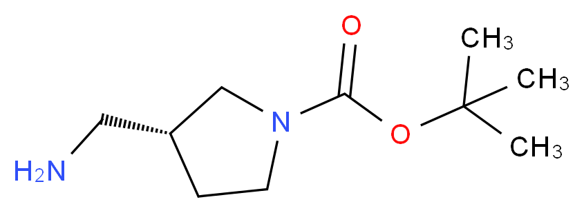 tert-butyl (3R)-3-(aminomethyl)pyrrolidine-1-carboxylate_分子结构_CAS_199174-29-3