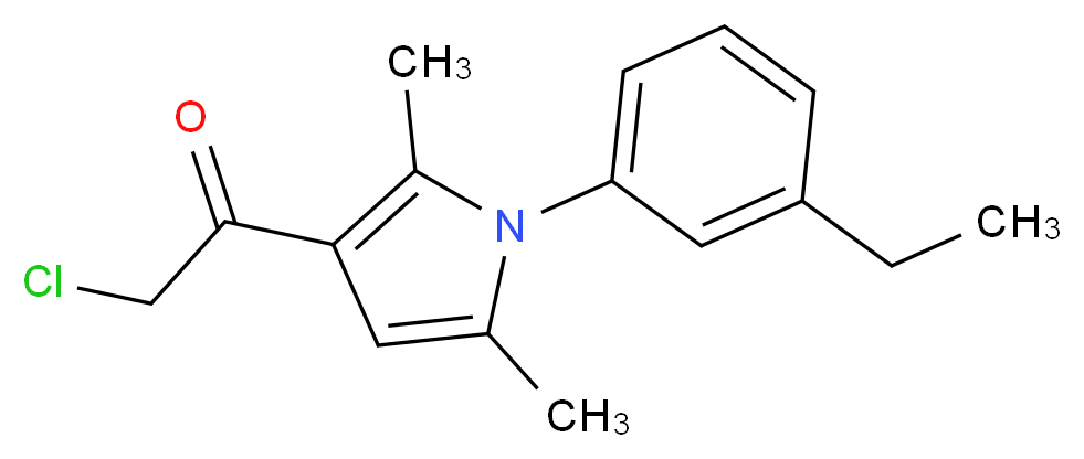 2-chloro-1-[1-(3-ethylphenyl)-2,5-dimethyl-1H-pyrrol-3-yl]ethanone_分子结构_CAS_)