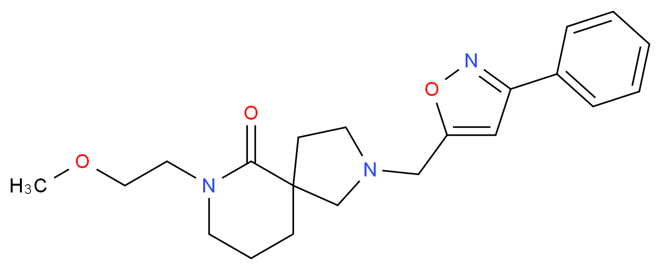 7-(2-methoxyethyl)-2-[(3-phenylisoxazol-5-yl)methyl]-2,7-diazaspiro[4.5]decan-6-one_分子结构_CAS_)