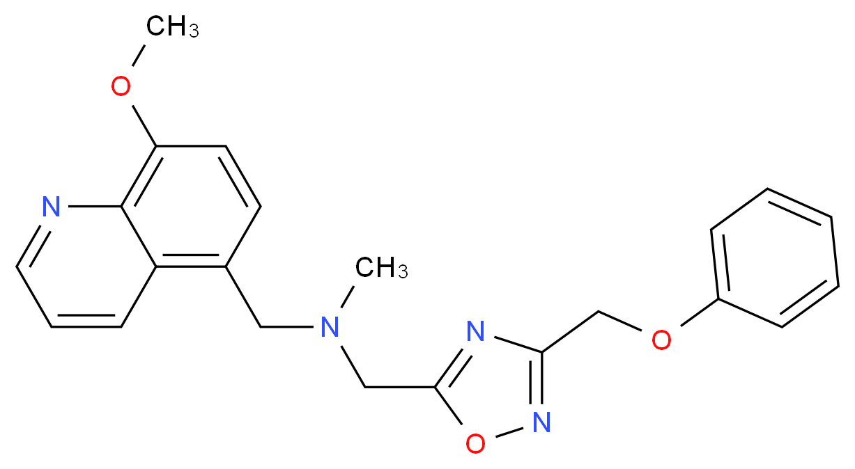 1-(8-methoxy-5-quinolinyl)-N-methyl-N-{[3-(phenoxymethyl)-1,2,4-oxadiazol-5-yl]methyl}methanamine_分子结构_CAS_)