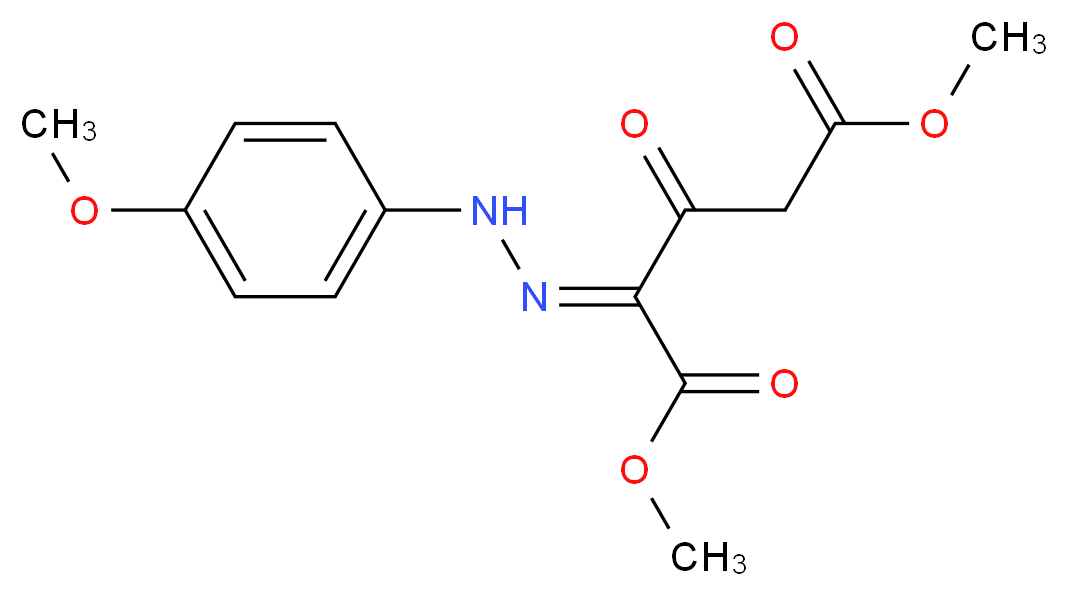 1,5-dimethyl (2E)-2-[2-(4-methoxyphenyl)hydrazin-1-ylidene]-3-oxopentanedioate_分子结构_CAS_121582-52-3