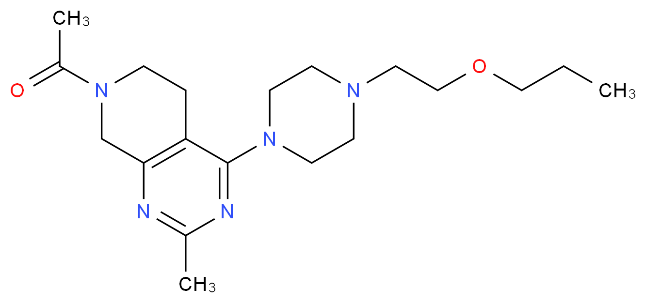 7-acetyl-2-methyl-4-[4-(2-propoxyethyl)piperazin-1-yl]-5,6,7,8-tetrahydropyrido[3,4-d]pyrimidine_分子结构_CAS_)