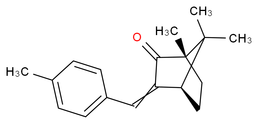 (1S,4R)-1,7,7-trimethyl-3-[(4-methylphenyl)methylidene]bicyclo[2.2.1]heptan-2-one_分子结构_CAS_36861-47-9