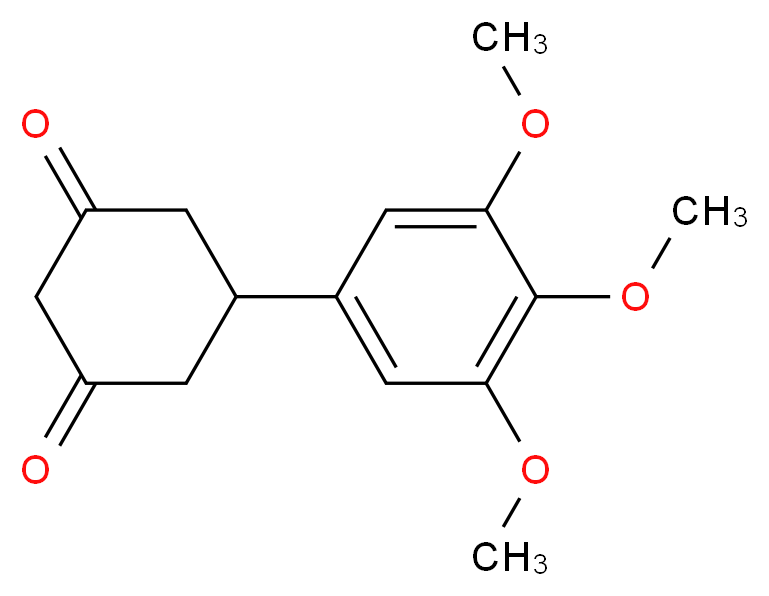 5-(3,4,5-Trimethoxyphenyl)cyclohexane-1,3-dione_分子结构_CAS_)