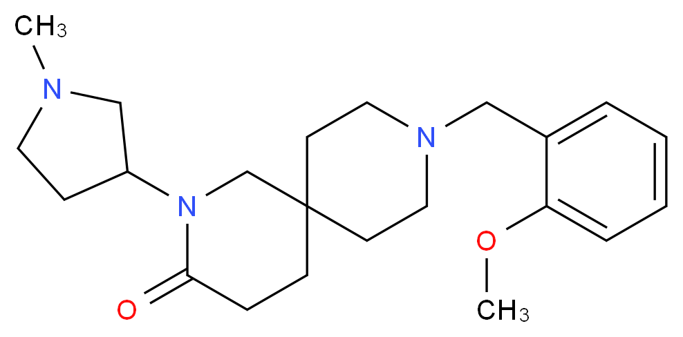 9-(2-methoxybenzyl)-2-(1-methylpyrrolidin-3-yl)-2,9-diazaspiro[5.5]undecan-3-one_分子结构_CAS_)