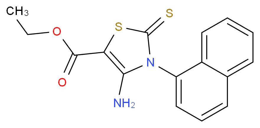 Ethyl 4-amino-3-(1-naphthyl)-2-thioxo-2,3-dihydro-1,3-thiazole-5-carboxylate_分子结构_CAS_)