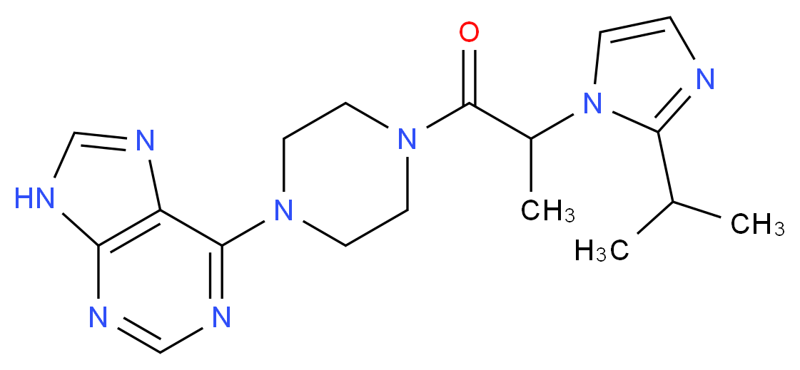 6-{4-[2-(2-isopropyl-1H-imidazol-1-yl)propanoyl]-1-piperazinyl}-9H-purine_分子结构_CAS_)