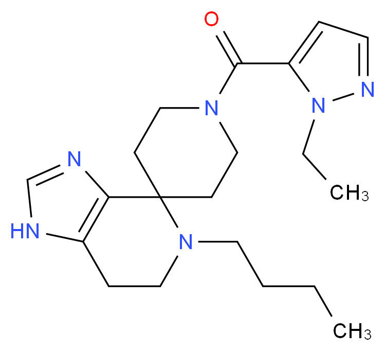 5-butyl-1'-[(1-ethyl-1H-pyrazol-5-yl)carbonyl]-1,5,6,7-tetrahydrospiro[imidazo[4,5-c]pyridine-4,4'-piperidine]_分子结构_CAS_)