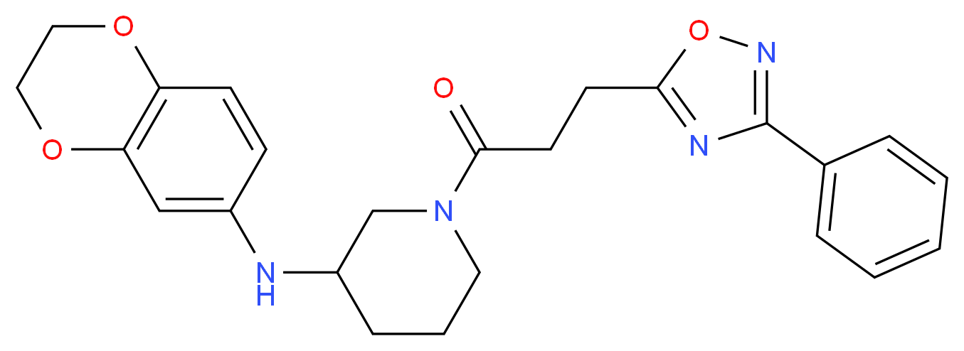 N-(2,3-dihydro-1,4-benzodioxin-6-yl)-1-[3-(3-phenyl-1,2,4-oxadiazol-5-yl)propanoyl]-3-piperidinamine_分子结构_CAS_)