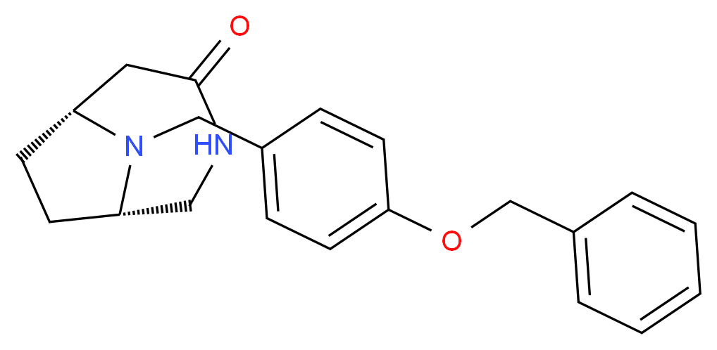 (1S*,6R*)-9-[4-(benzyloxy)benzyl]-3,9-diazabicyclo[4.2.1]nonan-4-one_分子结构_CAS_)