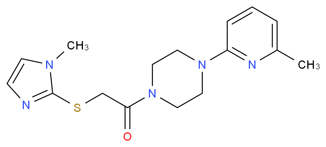 1-{[(1-methyl-1H-imidazol-2-yl)thio]acetyl}-4-(6-methyl-2-pyridinyl)piperazine_分子结构_CAS_)