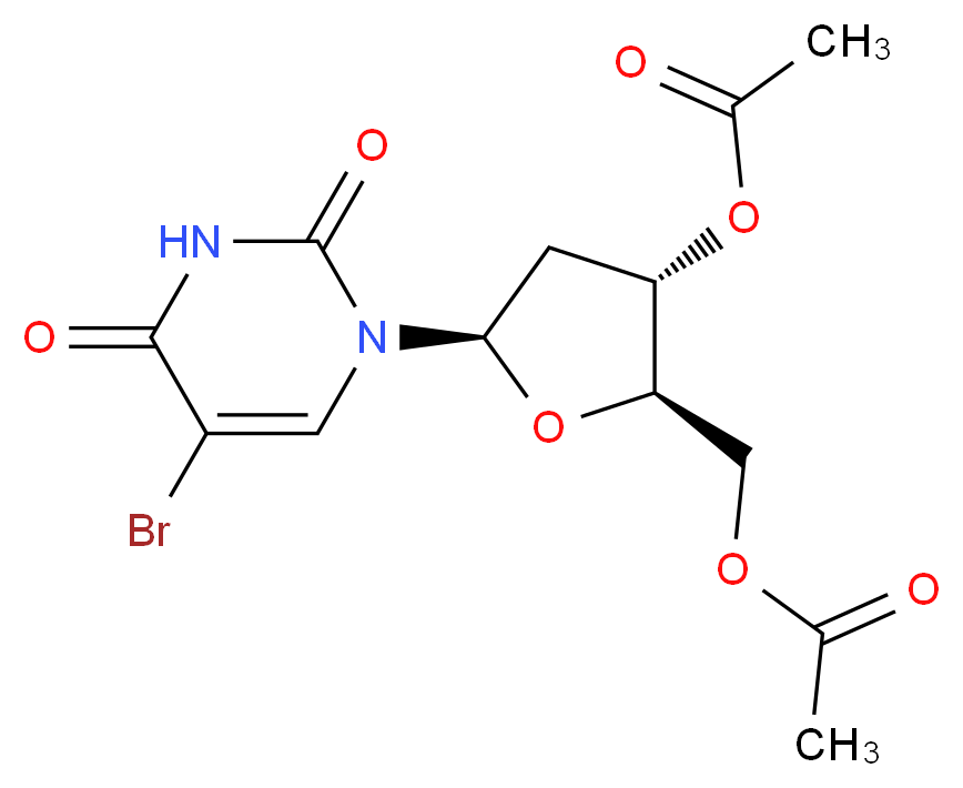 3', 5'-Di-O-acetyl-5-bromo-2'-deoxyuridine_分子结构_CAS_6161-23-5)