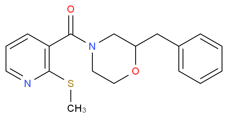 2-benzyl-4-{[2-(methylthio)-3-pyridinyl]carbonyl}morpholine_分子结构_CAS_)