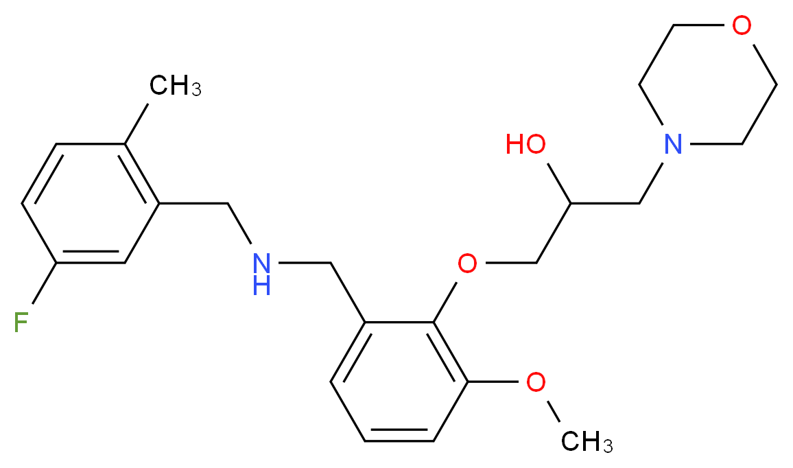 1-(2-{[(5-fluoro-2-methylbenzyl)amino]methyl}-6-methoxyphenoxy)-3-(4-morpholinyl)-2-propanol_分子结构_CAS_)