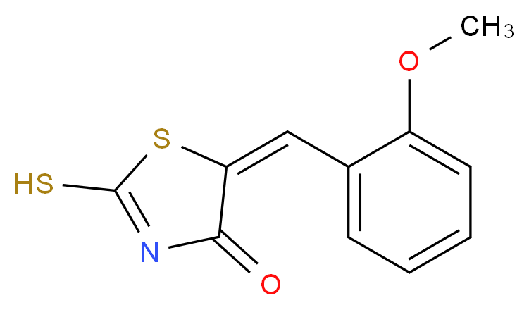 (5E)-2-Mercapto-5-(2-methoxybenzylidene)-1,3-thiazol-4(5H)-one_分子结构_CAS_81154-09-8)