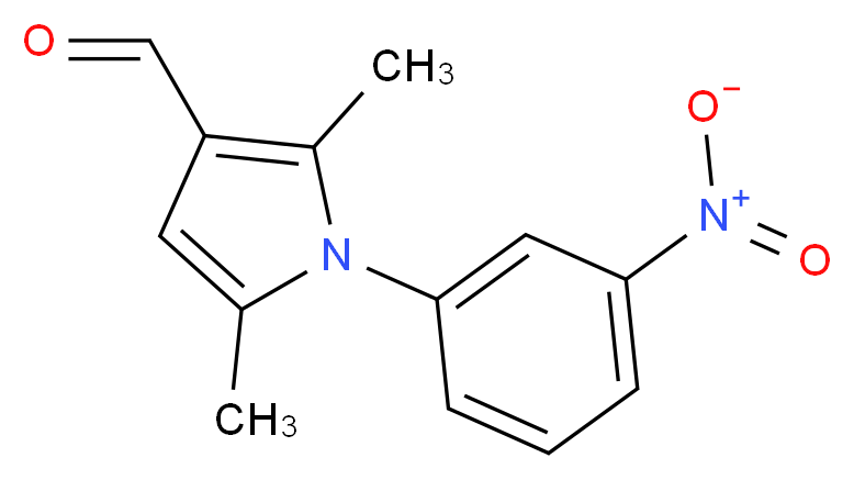 2,5-dimethyl-1-(3-nitrophenyl)-1H-pyrrole-3-carbaldehyde_分子结构_CAS_423753-42-8