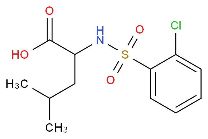 2-(2-chlorobenzenesulfonamido)-4-methylpentanoic acid_分子结构_CAS_251097-66-2