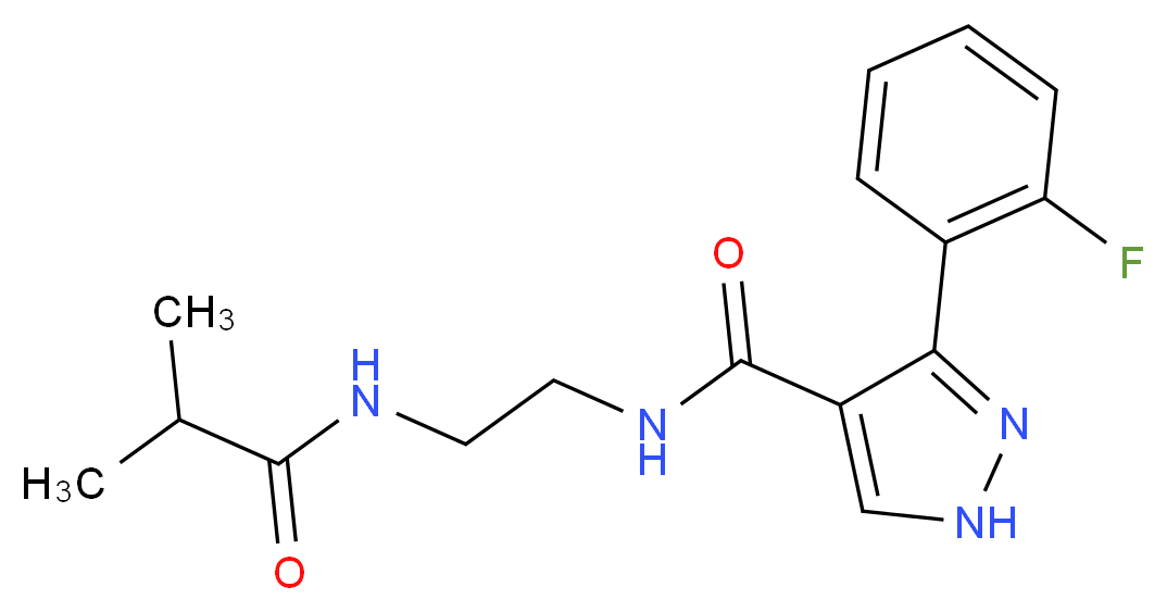 3-(2-fluorophenyl)-N-[2-(isobutyrylamino)ethyl]-1H-pyrazole-4-carboxamide_分子结构_CAS_)