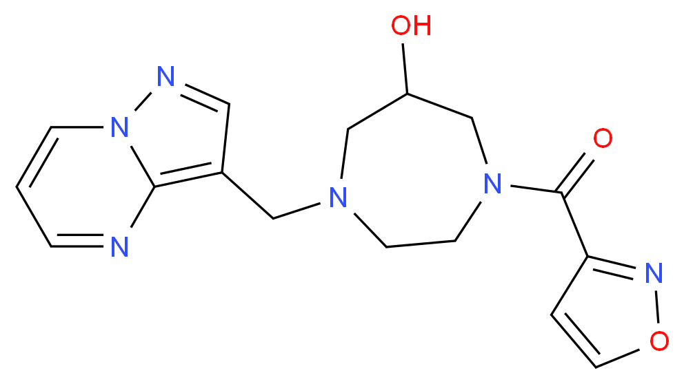 1-(isoxazol-3-ylcarbonyl)-4-(pyrazolo[1,5-a]pyrimidin-3-ylmethyl)-1,4-diazepan-6-ol_分子结构_CAS_)