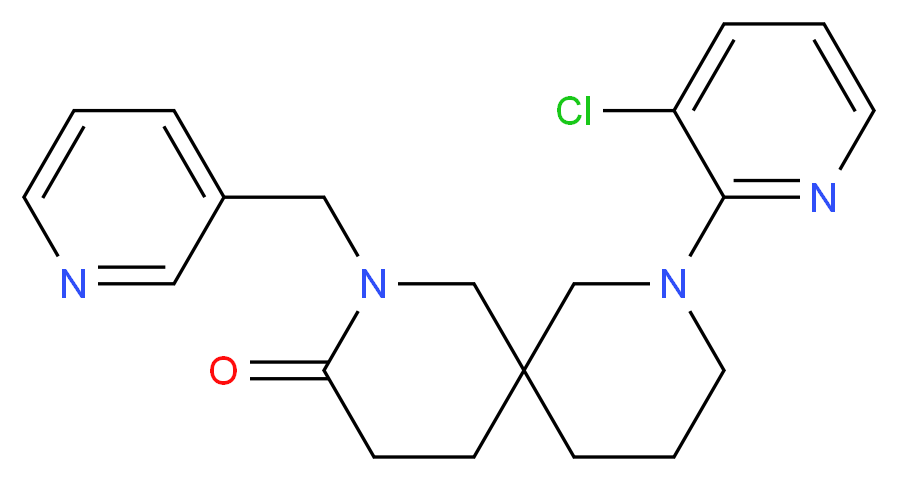 8-(3-chloro-2-pyridinyl)-2-(3-pyridinylmethyl)-2,8-diazaspiro[5.5]undecan-3-one_分子结构_CAS_)