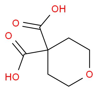 oxane-4,4-dicarboxylic acid_分子结构_CAS_5337-04-2