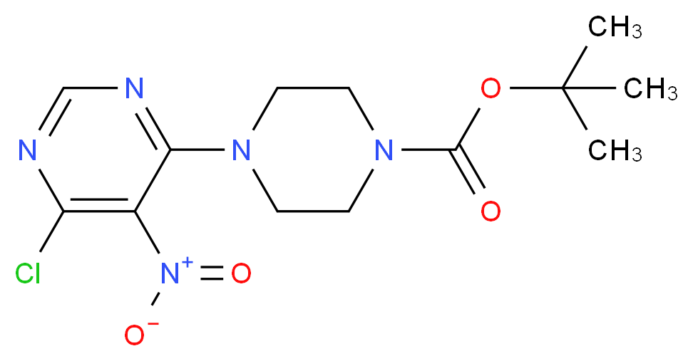 1-Boc-4-(6-Chloro-5-nitro-4-pyrimidinyl)piperazine_分子结构_CAS_147539-23-9)