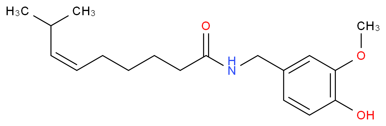 (6Z)-N-[(4-hydroxy-3-methoxyphenyl)methyl]-8-methylnon-6-enamide_分子结构_CAS_25775-90-0