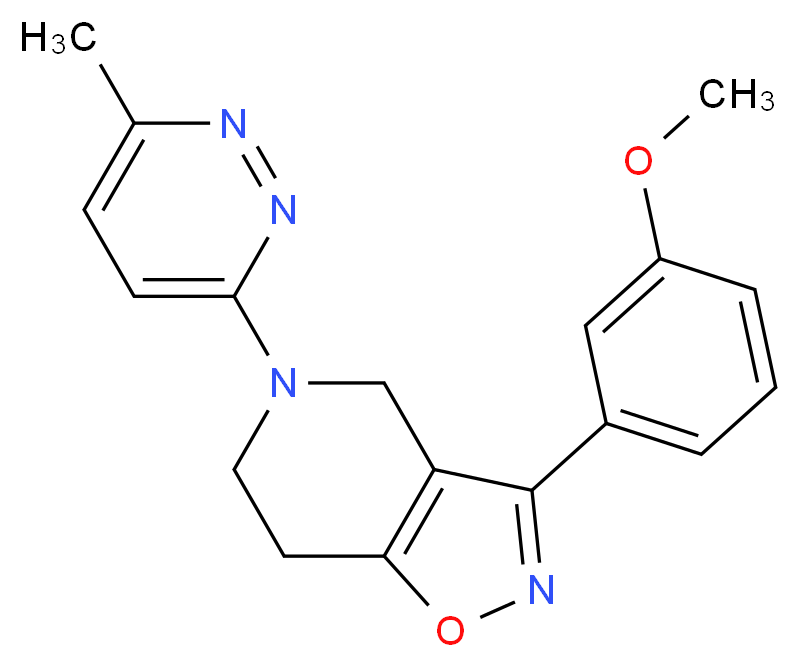 3-(3-methoxyphenyl)-5-(6-methylpyridazin-3-yl)-4,5,6,7-tetrahydroisoxazolo[4,5-c]pyridine_分子结构_CAS_)