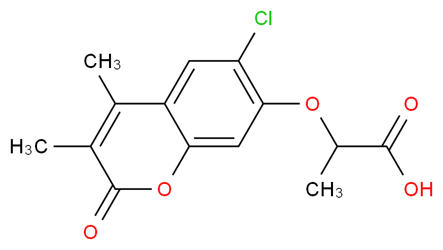 2-[(6-Chloro-3,4-dimethyl-2-oxo-2H-chromen-7-yl)-oxy]propanoic acid_分子结构_CAS_853892-42-9)