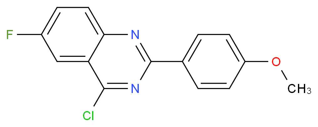 4-chloro-6-fluoro-2-(4-methoxyphenyl)quinazoline_分子结构_CAS_885277-16-7