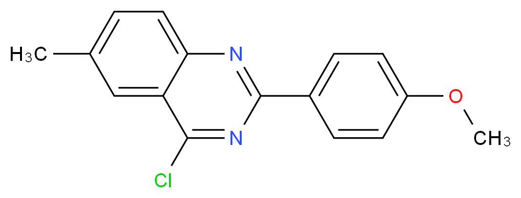4-CHLORO-2-(4-METHOXY-PHENYL)-6-METHYL-QUINAZOLINE_分子结构_CAS_885277-22-5)