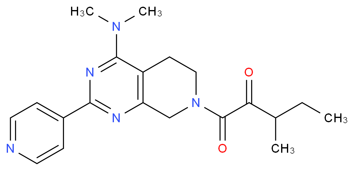 1-[4-(dimethylamino)-2-pyridin-4-yl-5,8-dihydropyrido[3,4-d]pyrimidin-7(6H)-yl]-3-methyl-1-oxopentan-2-one_分子结构_CAS_)