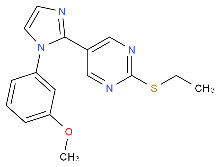 2-(ethylthio)-5-[1-(3-methoxyphenyl)-1H-imidazol-2-yl]pyrimidine_分子结构_CAS_)