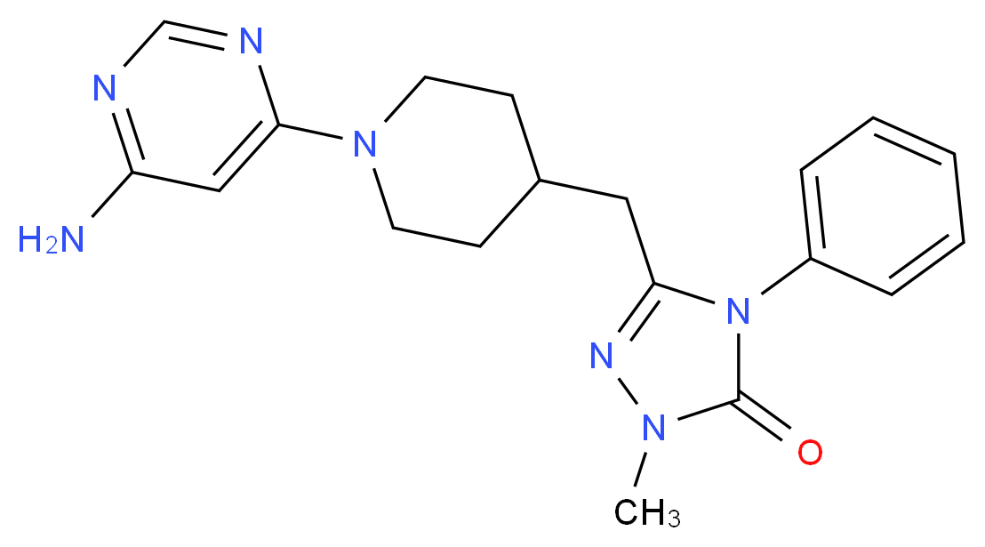 5-{[1-(6-aminopyrimidin-4-yl)piperidin-4-yl]methyl}-2-methyl-4-phenyl-2,4-dihydro-3H-1,2,4-triazol-3-one_分子结构_CAS_)