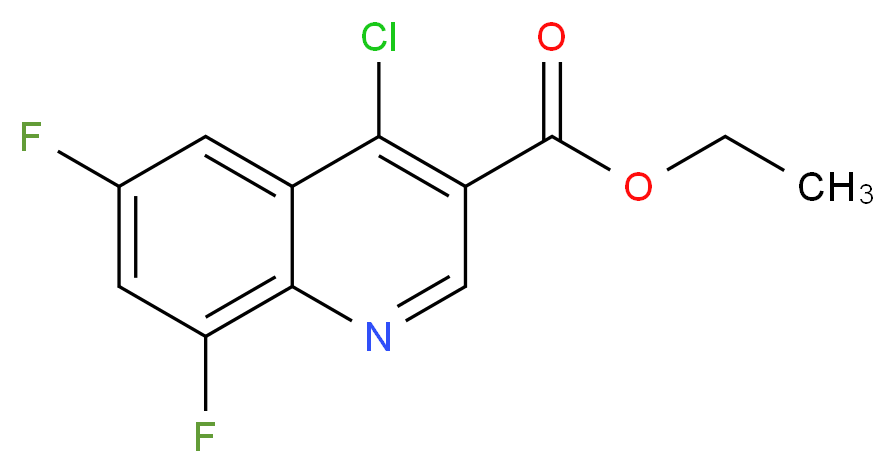 Ethyl 4-chloro-6,8-difluoroquinoline-3-carboxylate_分子结构_CAS_150258-20-1)