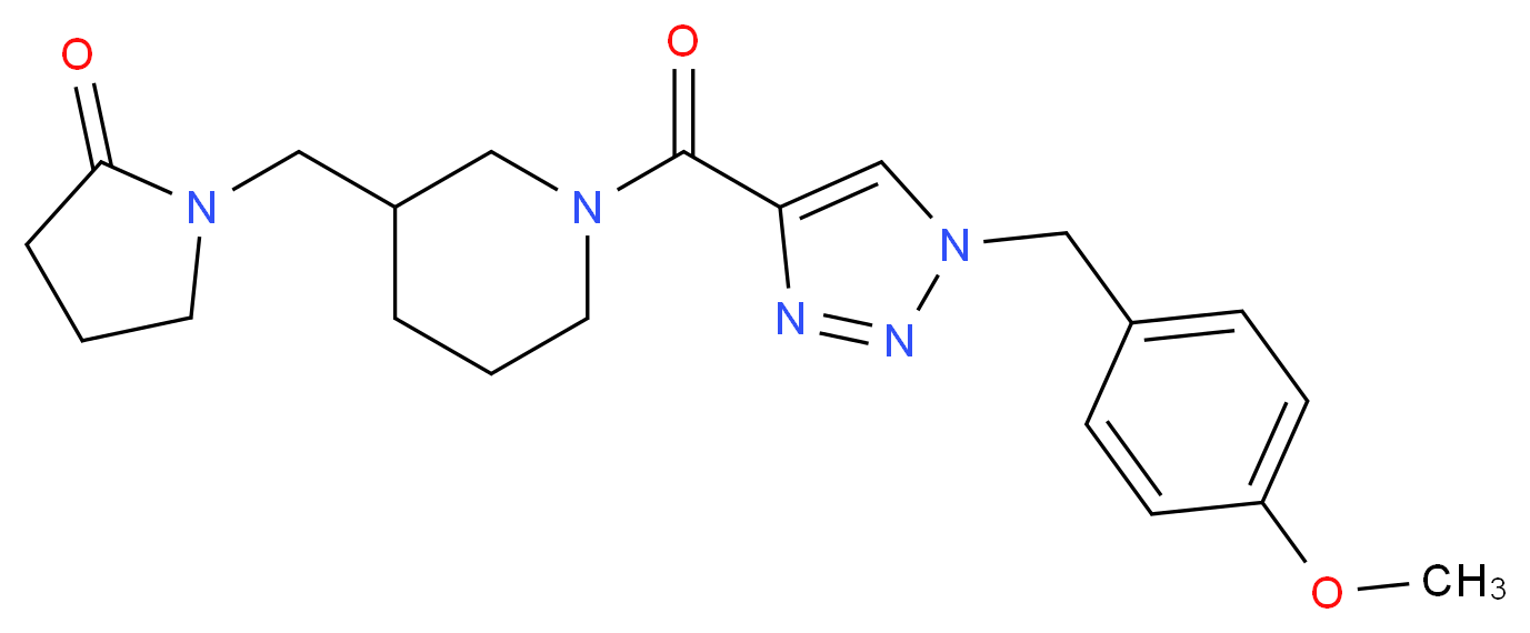 1-[(1-{[1-(4-methoxybenzyl)-1H-1,2,3-triazol-4-yl]carbonyl}-3-piperidinyl)methyl]-2-pyrrolidinone_分子结构_CAS_)