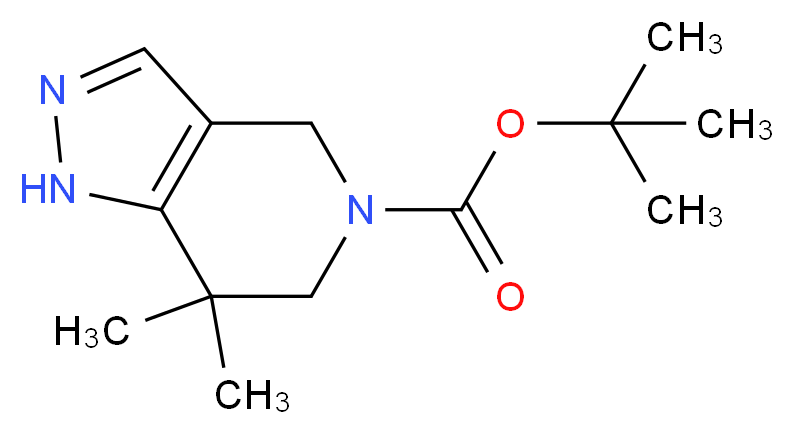 tert-Butyl 7,7-dimethyl-6,7-dihydro-1H-pyrazolo[4,3-c]pyridine-5(4H)-carboxylate_分子结构_CAS_635712-88-8)