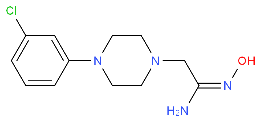 (E)-2-[4-(3-chlorophenyl)piperazin-1-yl]-N'-hydroxyethenimidamide_分子结构_CAS_261623-65-8