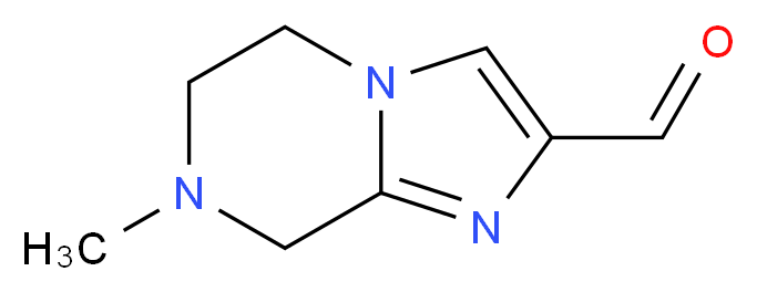 7-methyl-5H,6H,7H,8H-imidazo[1,2-a]pyrazine-2-carbaldehyde_分子结构_CAS_623564-20-5