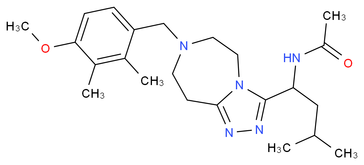 N-{1-[7-(4-methoxy-2,3-dimethylbenzyl)-6,7,8,9-tetrahydro-5H-[1,2,4]triazolo[4,3-d][1,4]diazepin-3-yl]-3-methylbutyl}acetamide_分子结构_CAS_)