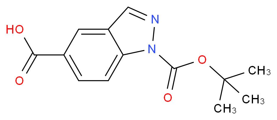 1-[(tert-butoxy)carbonyl]-1H-indazole-5-carboxylic acid_分子结构_CAS_885954-14-3