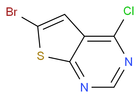 6-bromo-4-chlorothieno[2,3-d]pyrimidine_分子结构_CAS_56844-12-3