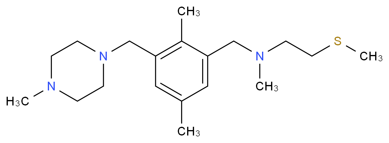 N-{2,5-dimethyl-3-[(4-methylpiperazin-1-yl)methyl]benzyl}-N-methyl-2-(methylthio)ethanamine_分子结构_CAS_)