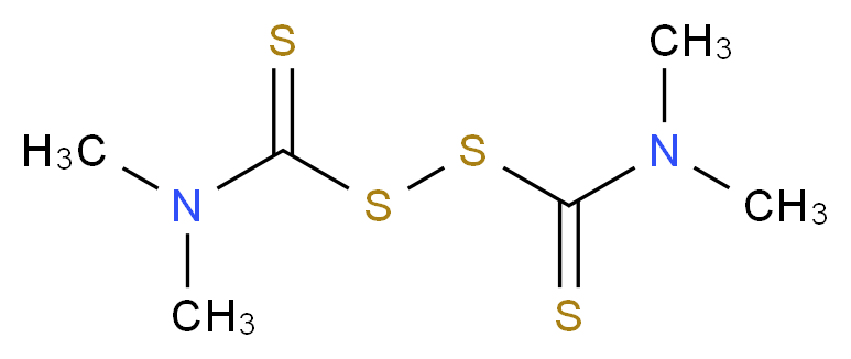 N,N-dimethyl[(dimethylcarbamothioyl)disulfanyl]carbothioamide_分子结构_CAS_137-26-8