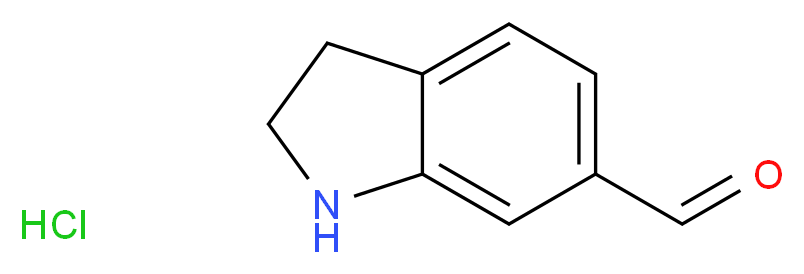 2,3-dihydro-1H-indole-6-carbaldehyde hydrochloride_分子结构_CAS_1187932-96-2