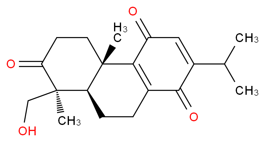 (4bS,8S,8aR)-8-(hydroxymethyl)-4b,8-dimethyl-2-(propan-2-yl)-1,4,4b,5,6,7,8,8a,9,10-decahydrophenanthrene-1,4,7-trione_分子结构_CAS_142937-50-6