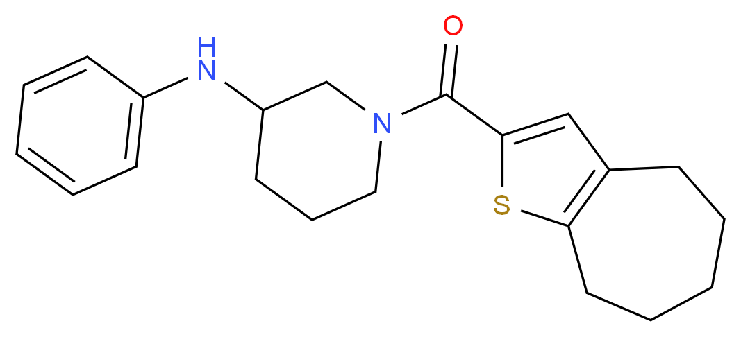N-phenyl-1-(5,6,7,8-tetrahydro-4H-cyclohepta[b]thien-2-ylcarbonyl)-3-piperidinamine_分子结构_CAS_)