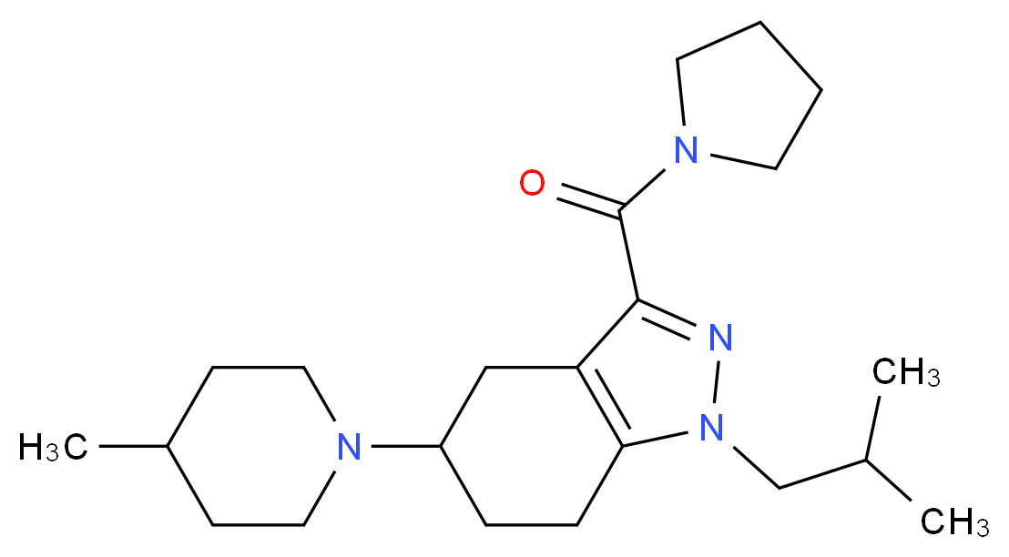 1-isobutyl-5-(4-methyl-1-piperidinyl)-3-(1-pyrrolidinylcarbonyl)-4,5,6,7-tetrahydro-1H-indazole_分子结构_CAS_)